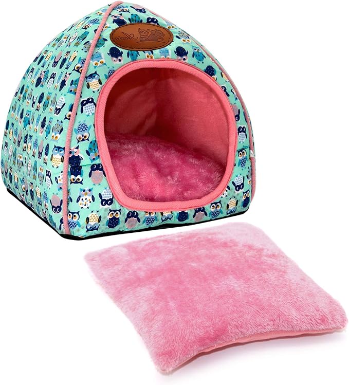 BWOGUE Guinea Pig House Bed Cozy Hamster Cave Large Hideout for Dwarf Rabbits Hedgehog Bearded Dragon Winter Nest Hamster Cage Accessories-PawvioPets