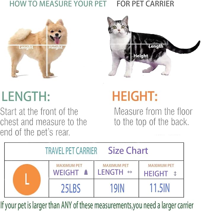 Cat Carrier Dog Carrier Pet Carrier Cat Bags for Small Medium Cats Dogs Puppies of 15 Lbs,of Airline Approved Small Dog Bag Soft Sided,Collapsible Travel Puppy Carrier (Large, Purple)-PawvioPets