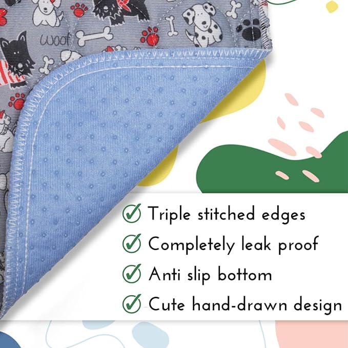 Caldwell's Pet Supply Co. 30x36 Potty Pads, Washable Pee Pads for Dogs, Reusable Pee Pad for Dogs, Puppy Potty Mat, Whelping Rug, Reusable Puppy Mat, Waterproof Rug for Dog, for Medium Dog (Set of 2)-PawvioPets