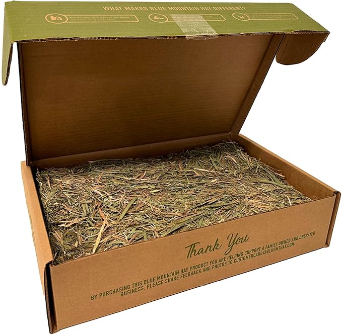 Blue Mountain Hay | Fresh Timothy Hay (5 Pounds) | Great for All Ages | High-Altitude Hay Pet Food for Rabbits, Guinea Pigs, Chinchillas, Hamsters, and Other Small Pets-PawvioPets
