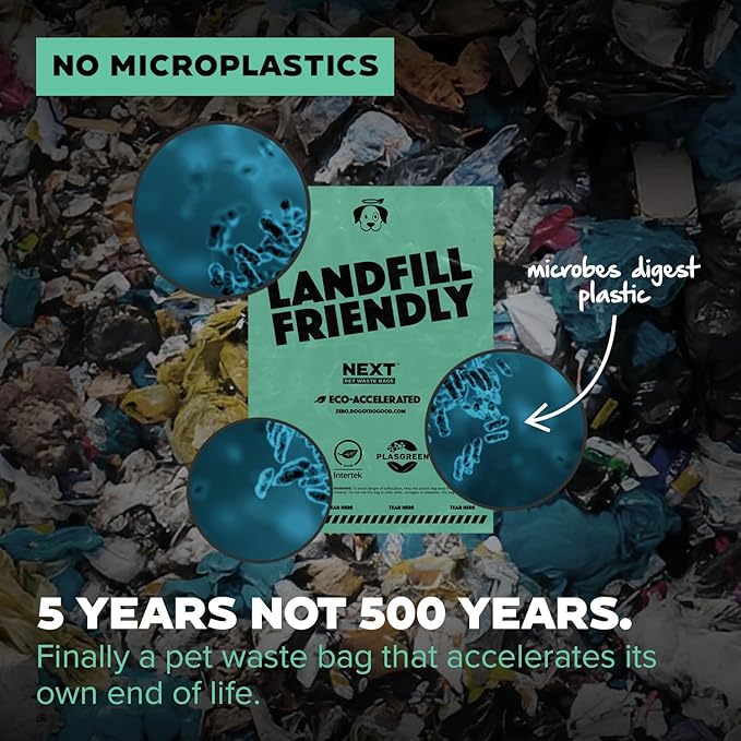 Doggy Do Good Next Pet Waste Bags, Landfill Friendly Recycled Plastic Unscented Dog Poop Bags for Dogs, Thick & Leakproof, Strong, Earth Friendly Poop Bags, 300 Count-PawvioPets