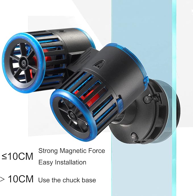 Carefree Fish Aquarium Magnetic Dual Powerheads 25W 5400Gph for 30~300Gal Fish Tank Wave Maker Quiet and Strong Submersible Water Circulation Pump for Freshwater and Saltwater-PawvioPets