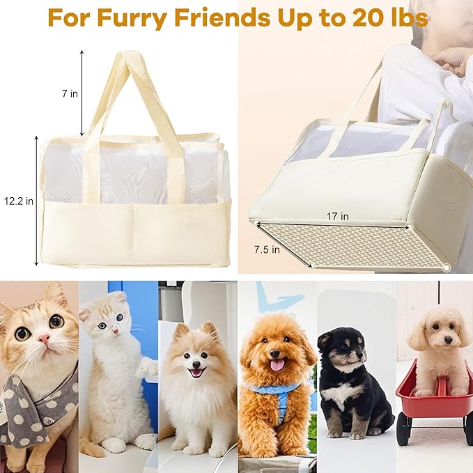 Dog Purse Carrier for Small Dogs Cat Kitty Puppy Rabbit Bunny Dog Cat Bag Carrier for Animals up to 22lbs Soft Sided, Collapsible Pet Carrier Sling for Outing Travel Vet-Sky Blue-PawvioPets