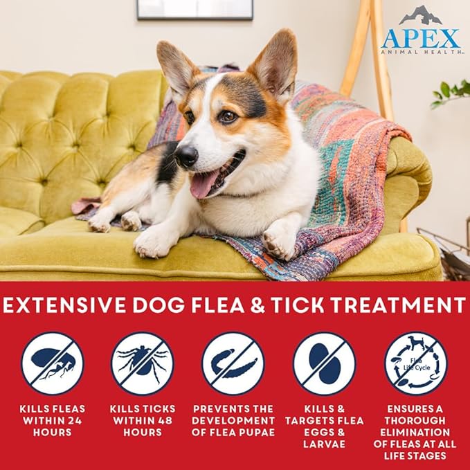 Apex Plus Flea and Tick Prevention for Dogs | X-Large (89-132 lbs) | 3-Month Supply | Dog Flea and Tick Treatment | 24-Hour Activation, Waterproof, 30-Day Protection-PawvioPets