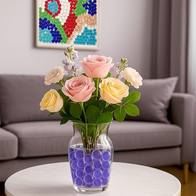 FUTUREPLUSX 1LB Purple Flat Glass Marbles, Purple Vase Filler, Glass Pebbles, Aquarium Rocks Fish Tank Beads for DIY Crafts Table Scatter Decor-PawvioPets