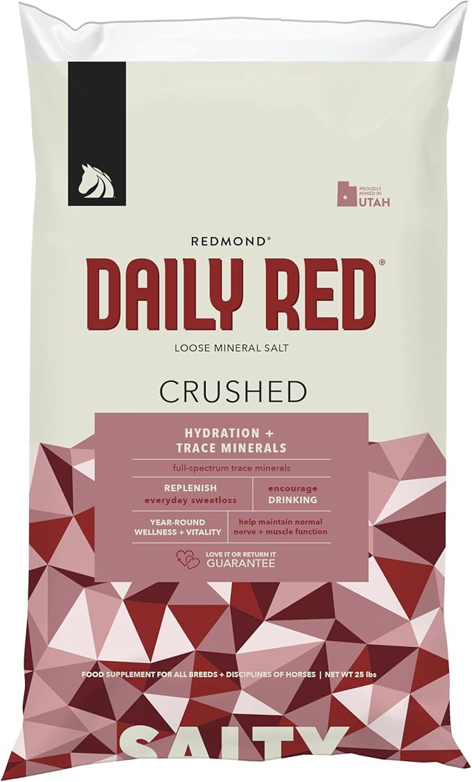 Daily Red Crushed Loose Minerals | Mineral Salt + Electrolyte Supplement for Horses (25LB Refill Bag)-PawvioPets