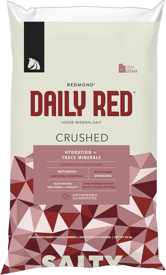 Daily Red Crushed Loose Minerals | Mineral Salt + Electrolyte Supplement for Horses (25LB Refill Bag)-PawvioPets