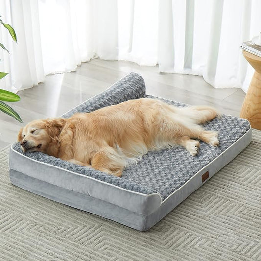 BFPETHOME Orthopedic Dog Beds for Extra Large Dogs, Waterproof Sofa XXL Pet Bed with Sides, Non-Slip Bottom and Egg-Crate Foam Big Dog Couch Bed with Washable Removable Cover,Pet Bed for Large Dogs-PawvioPets
