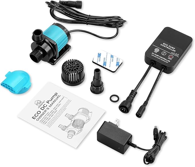 320GPH Mini Aquarium DC Water Pump with Controller, DC24V 12W Submersible Return Pump for Fish Tank,for 20g to 50g nano desktop Aquariums,Fountains,Sump,Hydroponic-PawvioPets