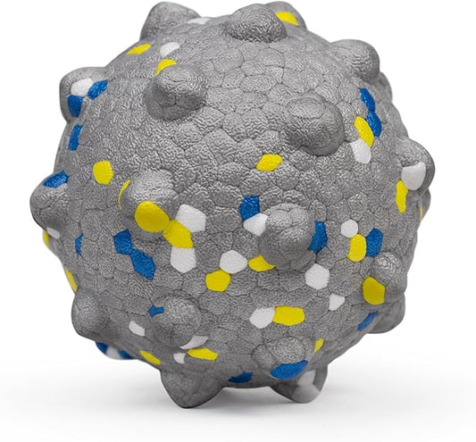 3.7'' Dog Balls for Dogs Aggressive Chewers Indestructible Tennis Durable Bouncy Interactive Dog Toy for Fetch Game Floating Balls (Grey Large)-PawvioPets