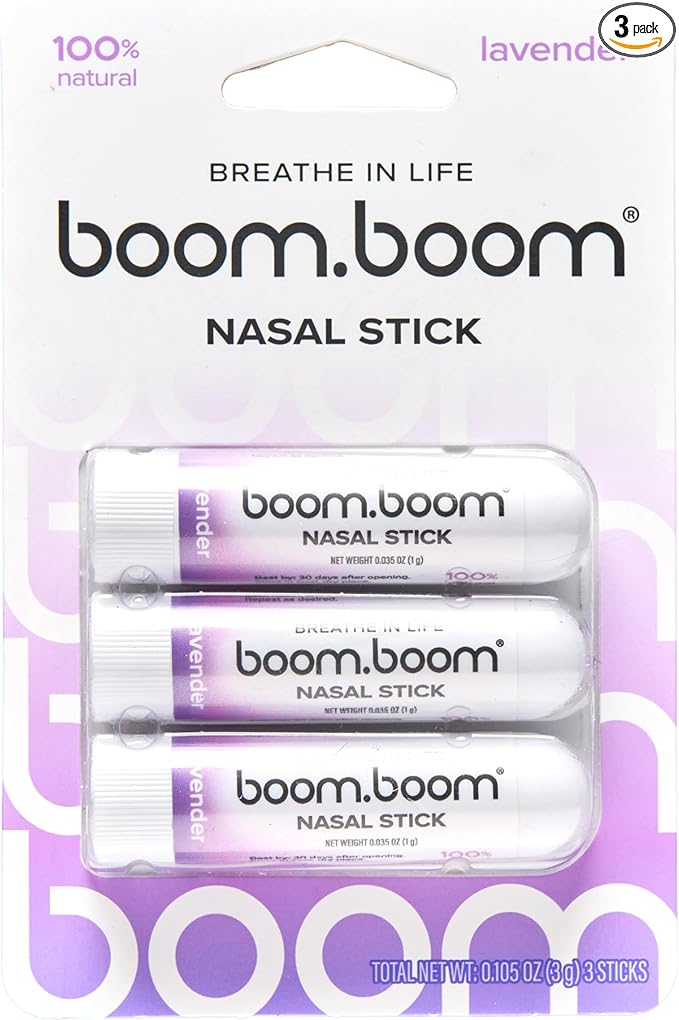 BoomBoom Nasal Stick | Vapor Flow Technology | Cool Refreshing Sensation | Natural Mood Boost | Simple Ingredients | Essential Oils + Menthol Inhaler (Lavender)-PawvioPets
