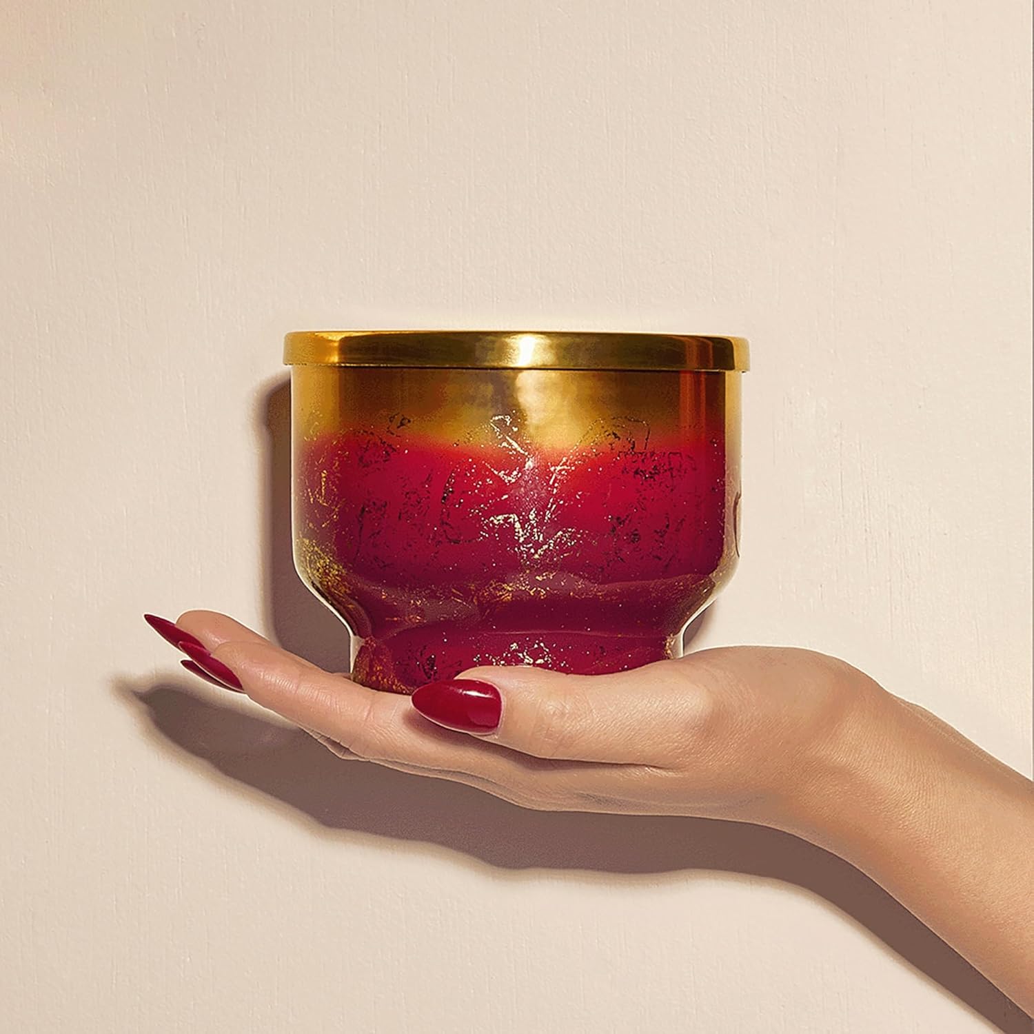 Capri Blue Tinsel & Spice Scented Candles for Home - Glimmer Inverted Jar Candles - Soy Candles - Holiday Candle with Mulberry & Gold Ombre Glass Holder (10 oz)