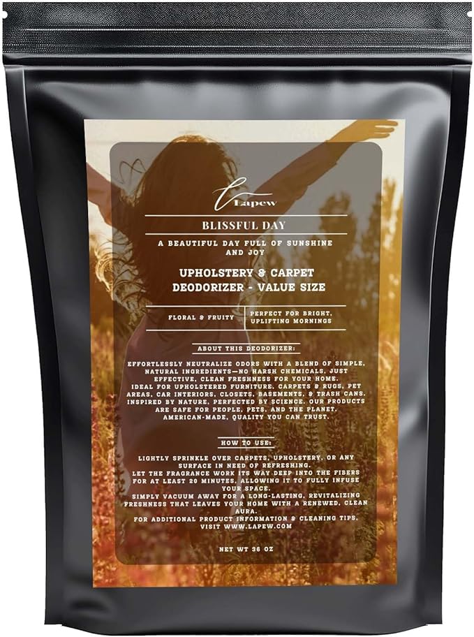 Blissful Day Carpet Freshener Powder Refill 36 oz | Powerful Odor Eliminator for Home | Upholstery Deodorizer | Carpet Deodorizer | Pet Urine | Cat Litter Box | Beautiful Day Fragrance-PawvioPets