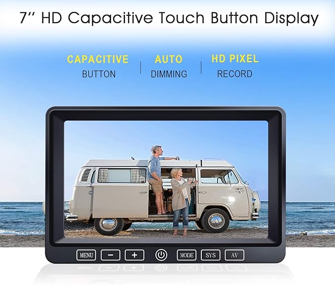 Digital Wireless Backup Camera System Kit,HD 1080P & IP69 Waterproof Wireless Reverse Rear View Camera + 7’’ DVR Split Touch Monitor, Recording for RV/Truck/Trailer/Motorhome-ZEROXCLUB B701-PawvioPets
