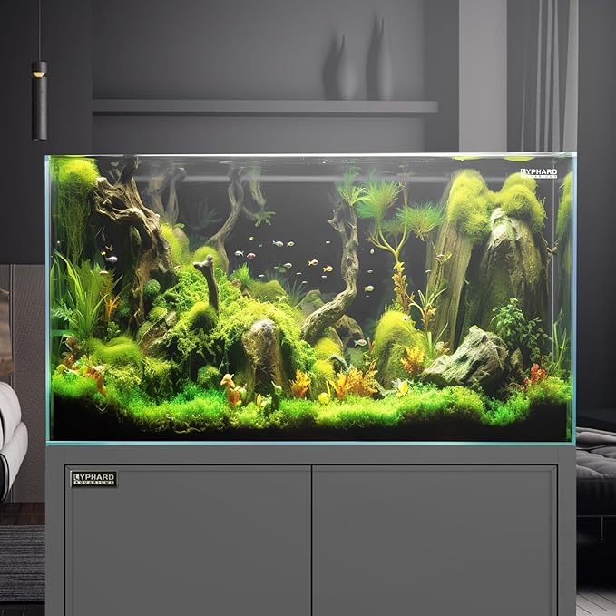 39 Gallon Tall Rimless Aquarium, Ultra Clear Low Iron Large Fish Tank, L19.7×W19.7×H23.6 Glass Thickness 10mm with EVA Foam Leveling Mat-PawvioPets