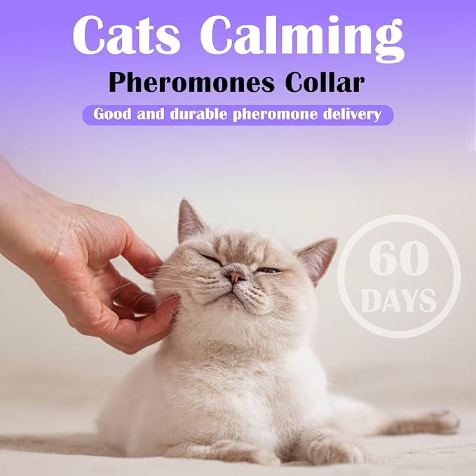 4 Pack Calming Collar for Cats - Long-Lasting Anxiety and Stress Relief, Relaxing Cat Collar,Adjustable Pheromones Collar for Cats，Natural Soothing 60 Days of Continuous Calming Move-PawvioPets