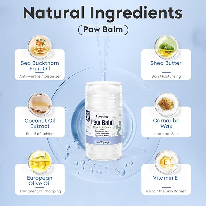 Dog Paw Balm, Moisturizer & Protection for Cracked Dry & Damaged Paws, Nose & Elbows Natural Lick Safe Dog Nose Balm-PawvioPets