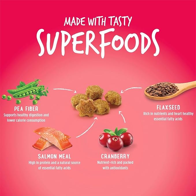 Fruitables Cat Crunchy Treats For Cats – Healthy Low Calorie Packed with Protein – No Wheat, Corn or Soy – Made with Real Salmon with Cranberry – 2.5 Ounces-PawvioPets