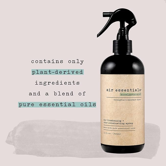 Air Essentials Air Freshener & Odor Eliminator Spray - 12 oz, Pack of 2 - Made with Pure Essential Oils - Eucalyptus Mint Scent-PawvioPets