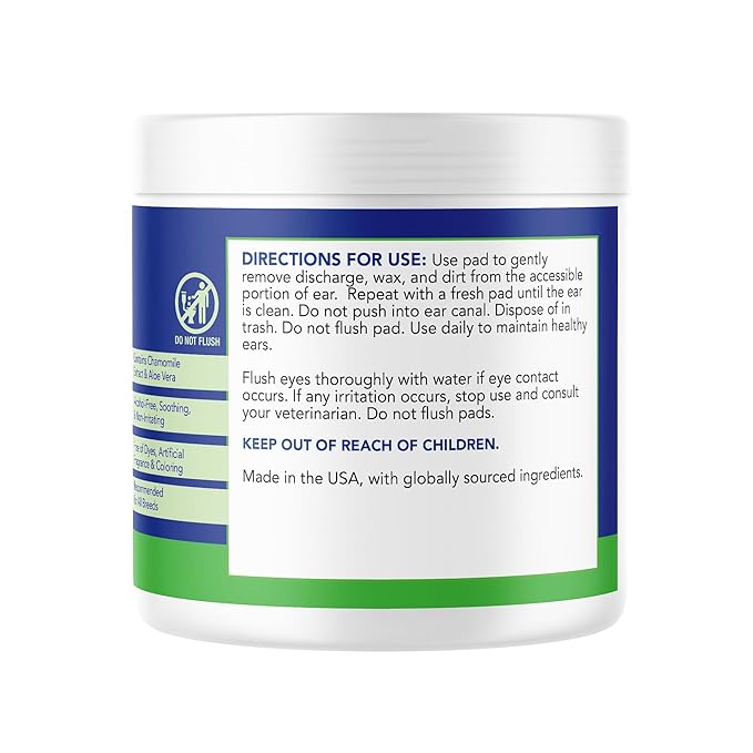 ANGELS' EYES Ear Cleansing Wipes for Dogs & Cats, Removes Dirt, Wax, Odor, Help Reduce Infections & Itching, No Artificial Colors or Fragrance, 100ct-PawvioPets