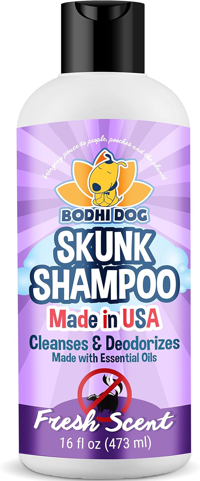 Bodhi Dog Skunk Shampoo - Odor Remover with Essential Oils for Dogs & Cats - Cleans, Deodorizes & Eliminates Skunk Smell - Gentle on Skin & Suitable for Pets of All Sizes - Made in USA (16 Fl Oz)-PawvioPets