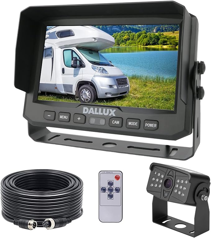 DALLUX Truck Backup Camera kit,HD 1080P Rearview Cab Cam with 7 inch Monitor+ 4 PIN Extension Cable for Bus/Truck/Van/Trailer/RV/Camper/Motor Home/Pickup/Harveste/Heavy Duty Vehicles(12V-24V)-PawvioPets