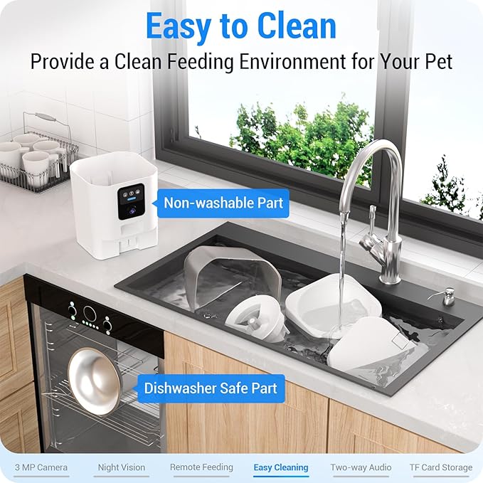 Automatic Cat Feeder with 2K Camera: 5G WiFi Automatic Dog Feeder with Night Vision,Cat Food Dispenser with 7L Large Food Storage Container for Multiple Pet,Detachable for Easy Clean -29 Cup-PawvioPets