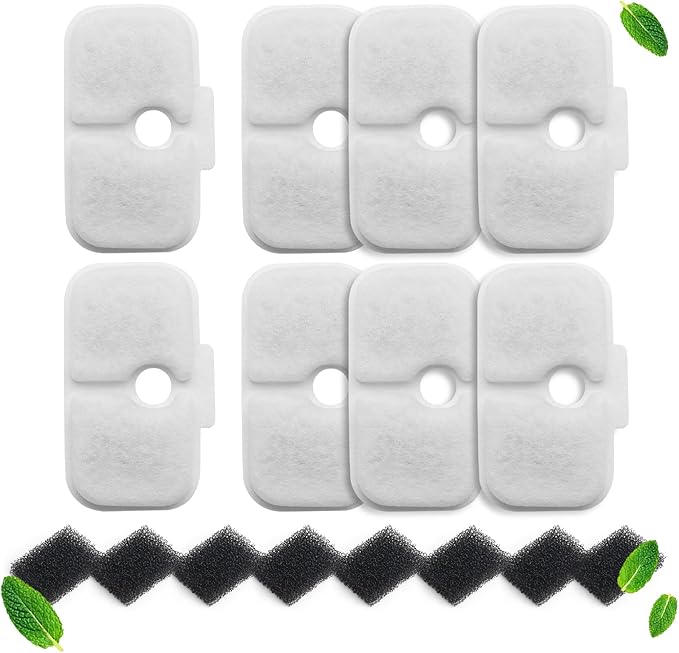 8 Pack Cat Fountain Filters & Sponges - No Trim Fit for PETLIBRO Dockstream PLWF Series (005/105/115/305) - Multi-Cat Homes-PawvioPets