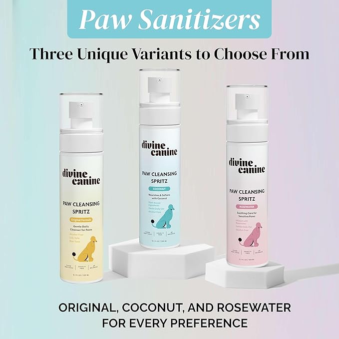 Dog Paw Cleaner - 5.1 Fl Oz of Alcohol Free Paw Cleansing Spray - Made with Coconut, Aloe, Copaiba Oil, and Lemongrass Oil to Nourish and Clean Paws - Made in The USA-PawvioPets