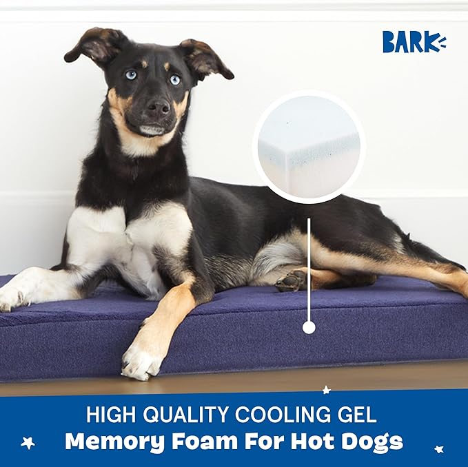 Barkbox Orthopedic Dog Bed with Memory Foam, Premium Comfort for Dogs and Puppies, Dog Bed for Joint Relief and Restful Sleep, Durable and Easy to Clean - Navy, Medium-PawvioPets