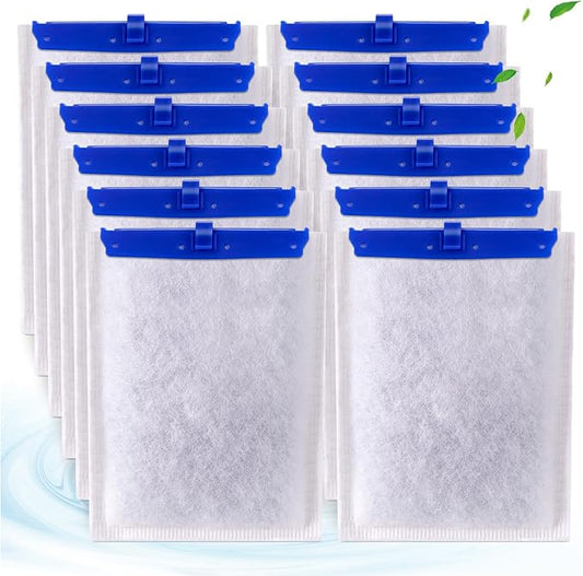 12-Pack Large Replacement Filter Cartridges Compatible with Tetra Whisper Bio-Bag Filters Large Aquarium Filter Cartridges for Whisper 20i/40i /IQ20/30/45/60 PF20/30/40/60 Power Filters-PawvioPets