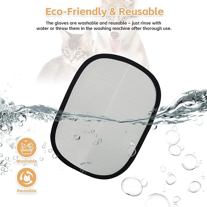 Electrostatic Pet Hair Remover Glove-Furniture/Couch/Carpet/Car Seat Hair Removal, Efficient Pet Grooming Glove for Dogs & Cats, Washable Reusable Static Removal Gloves for Pet Hair-PawvioPets