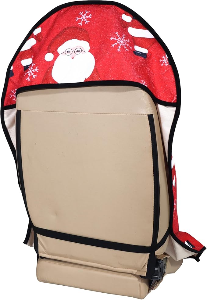 Car Seat Cover Protector Front Seats,for Gym Workout,Running,Swimming,Beach and Hiking,Waterproof Sweat Towel Bucket Seat Covers for Cars SUV Trucks (Santa Claus, 1Pcs)-PawvioPets