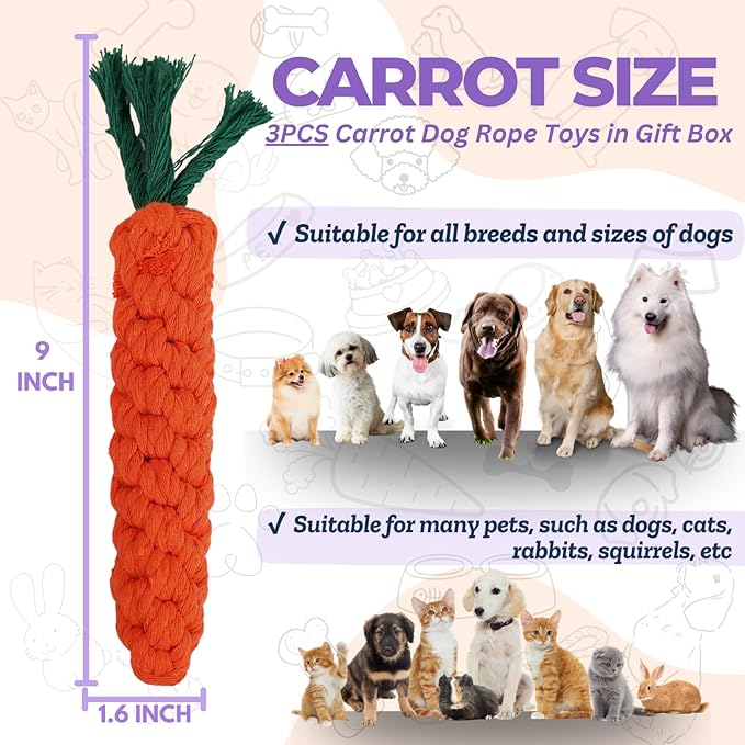 3PCS Orange Woven Pet Chew Set, Puppy Teething Chews, Dog Chew Treats, Cat Teething Playset, Safe Braided Chews for Pets, Durable & Interactive-PawvioPets