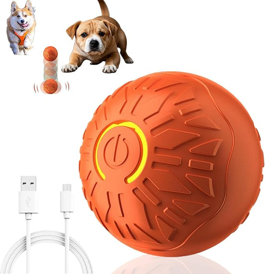2025 New Interactive Dog Toys Dog Balls,Durable Motion Activated Automatic Rolling Ball Toys for/Small/Medium Dogs(Orange)-PawvioPets