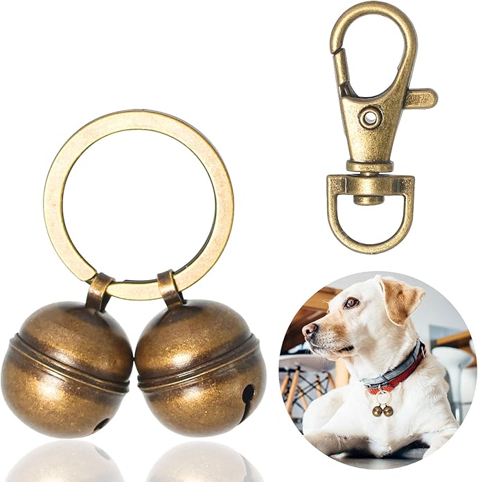Copper Bells for Dog Collars with Snap Clips - Made of Pure Copper for Dogs/Cat - Clear Sound & No Rust - Save Birds Wildlife, Know Where Your Pet Christmas Sounds-PawvioPets