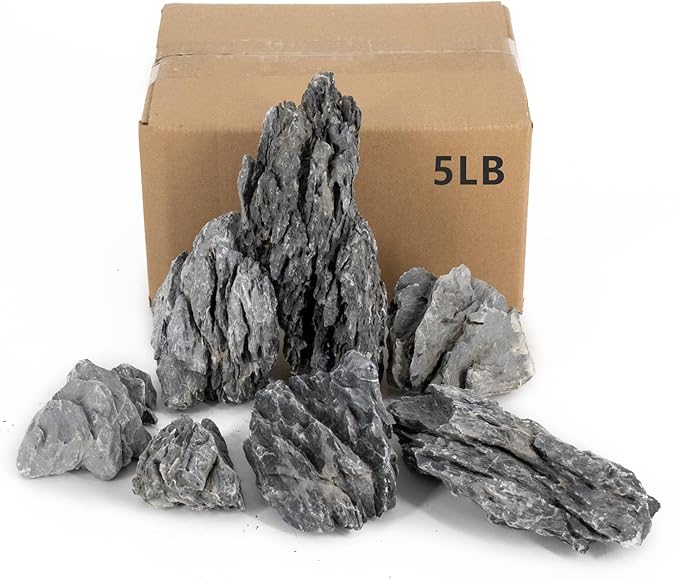 Aquarium Rocks Seiryu Stones Natural Hardscape Stone for Aquariums, Fish Tanks, Bonsai, Terrariums, Wargaming Dioramas, Indoor or Outdoor Gardens-5Lb(2-6 Inch)-PawvioPets