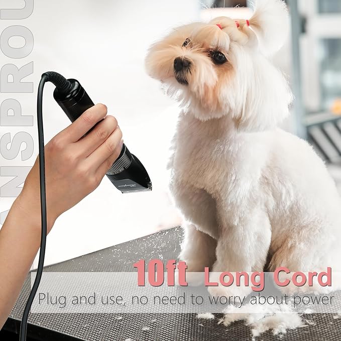 Dog Grooming Clippers, Upgraded 36V Heavy Duty Pet Clippers, Professional Dog & Cat Shaver for Thick Coat, Corded Pet Hair Trimmer with Guard Combs & Brush-PawvioPets