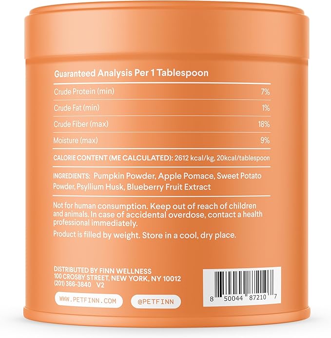 Finn Pumpkin Plus: Daily Digestive Support & Fiber-Rich Topper for Dogs | Promotes Regularity & Gut Health with Superfoods-PawvioPets