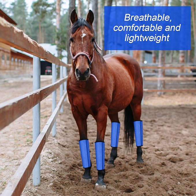 8 Pcs Mesh Fly Boots for Horse Breathable Mesh Horse Boots Protective Horse Leg Wraps Horse Leggings for Preventing Flies and Mosquitoes Bites (Light Pink, Dark Pink)-PawvioPets