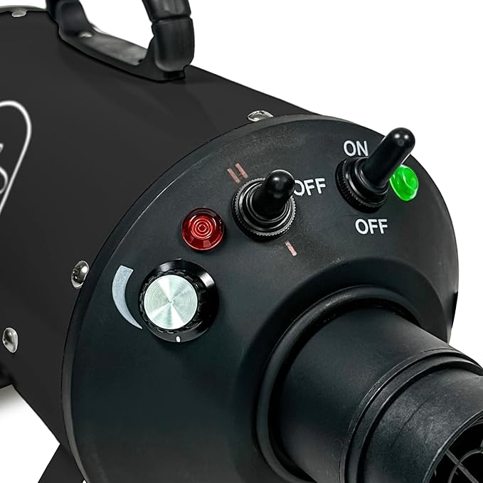 Flying Pig High Velocity Dog Pet Grooming Dryer w/Heater (Flying One, Black w/White Logo)-PawvioPets