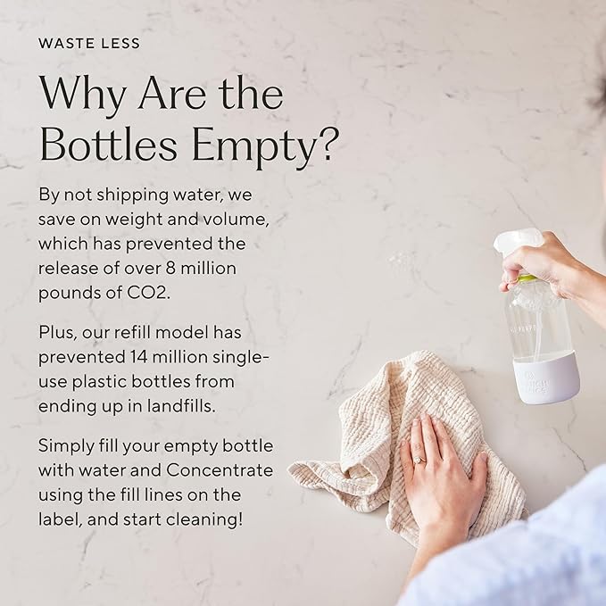 Branch Basics Premium Starter Kit in Glass: All Purpose Cleaner, Glass Cleaner, Bathroom Cleaner, Wash Bottle, and Laundry Bottle (3 Glass Spray Bottles + Concentrate) Fragrance-Free-PawvioPets