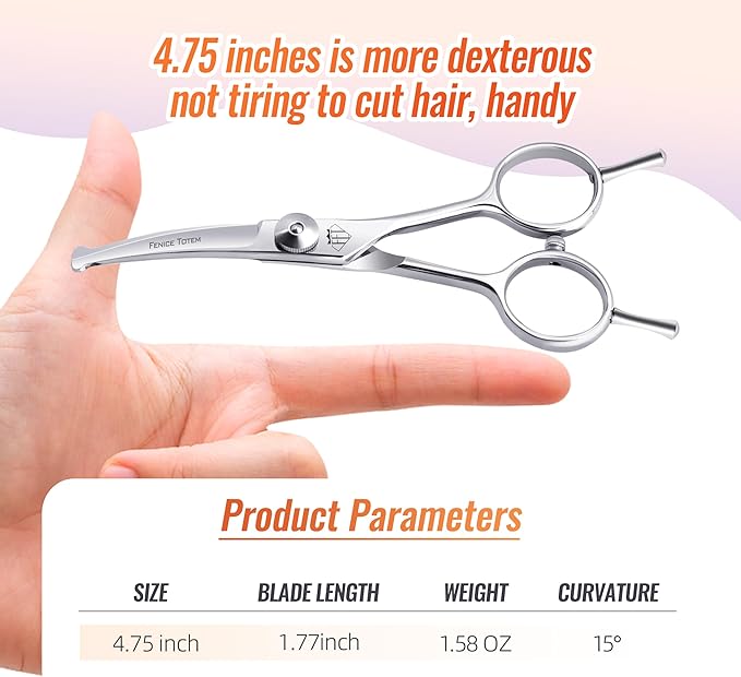 Dog Grooming Scissors: 4.75" Pet Curved Shears Made Of Advanced Stainless Steel Alloy for Trimming Dogs Cats and Other Pets Face and Paws-PawvioPets