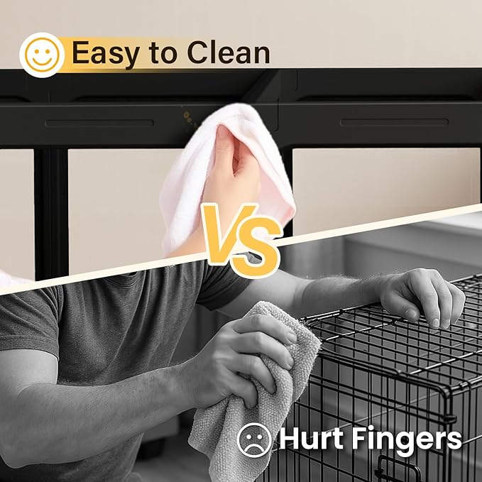 Acrylic Clear Dog Play Pen Indoor, Plastic Puppy Playpen with Door, Clear PlayPen for Dog Cat Rabbit Ferret, Easy Assemble Pen, Preferable Small Cage, 23.6" H, 10PCS, Black-PawvioPets