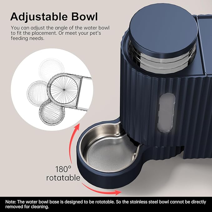 Gardner Pet Automatic Gravity Cat Food Feeder and Water Dispenser Stainless Steel Two-in-One Set Large Capacity Dispenser for Pets Dogs, Puppies, Kittens-PawvioPets