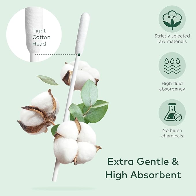 Cotton Swabs for Dogs and Cats - Cat & Dog Ear Cleaner Long Cotton Swab - Extra Long Stick, Cat & Dog Ear Cleaning Kit for Puppies and Pets, Multipurpose Pet Cotton Swabs for Ears (100 Buds)-PawvioPets