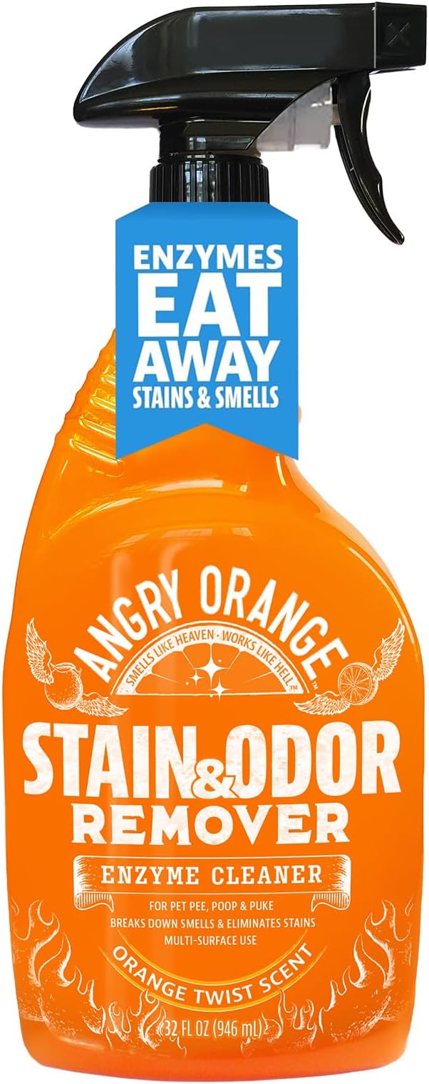 Angry Orange Stain Remover - 32oz Enzyme Pet Cleaner - Dog & Cat Urine Destroyer and Stain Remover - Citrus Spray Cleaning Solution - Puppy Supplies-PawvioPets