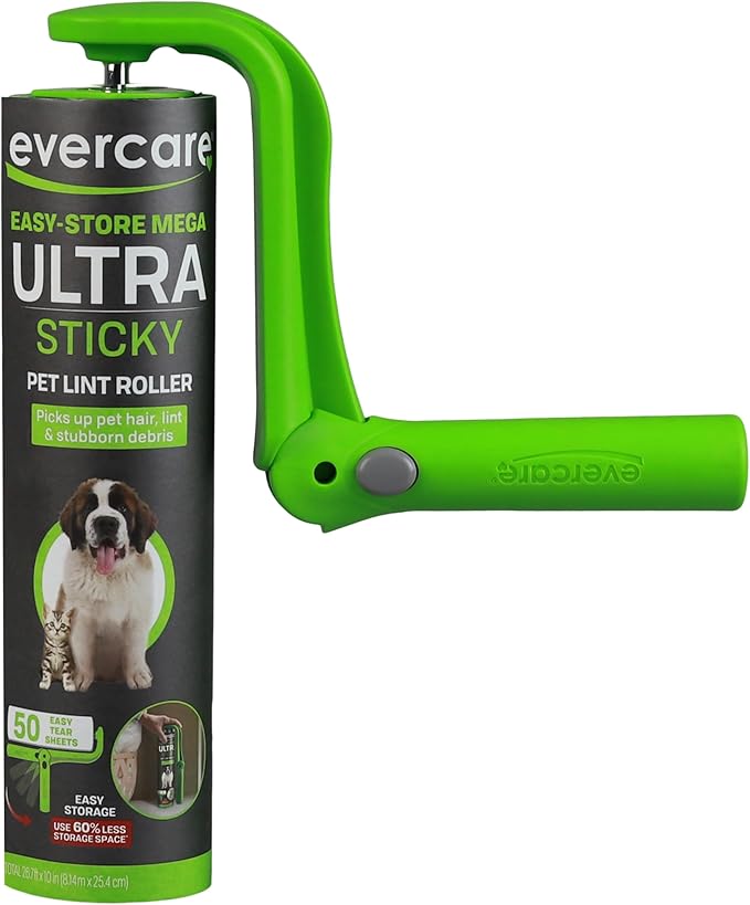Evercare Easy-Store Mega 50 Layer Handheld Pet Lint Roller-PawvioPets