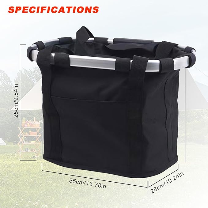 Bike Basket Front Dog Basket for Bike, Bike Baskets for Adult Bikes, Bike Bags for Bicycles, Removable Bicycle Basket, Folding Small Pet Bag for Shopping Camping Cycling-PawvioPets