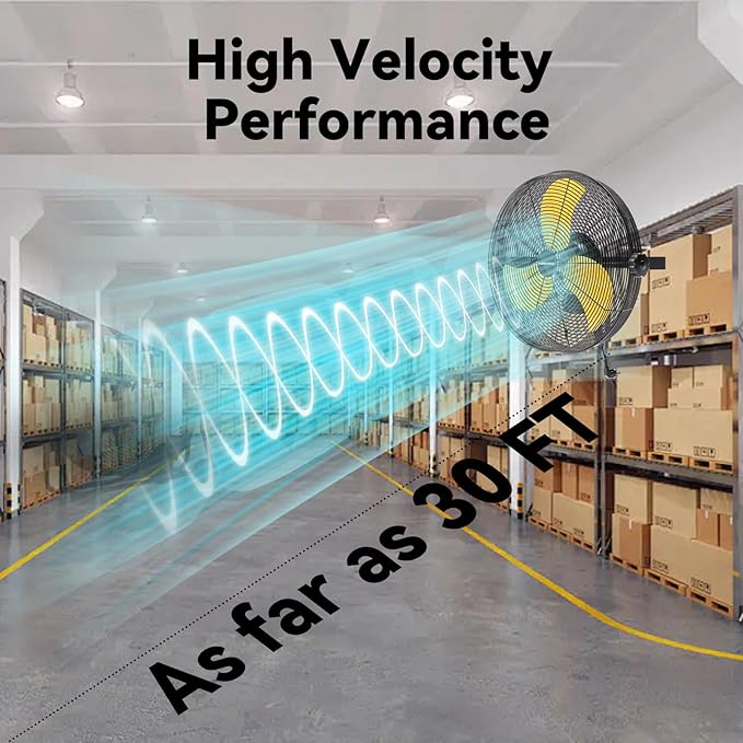 2PCS 18 Inch Wall Fan Pro Series - 4900 CFM 3 Speed High Velocity Industrial Wall Mount Fans for Commercial, Residential, Warehouse, Covered Patio, Shop, Garage, Barn, Gazebo UL Safety Listed-PawvioPets
